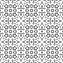 Seamless filler pattern (you see 9 tiles), black and white thin line abstract geometric and floral
