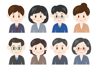 ビジネスマン・ビジネスウーマンのイラストセット
