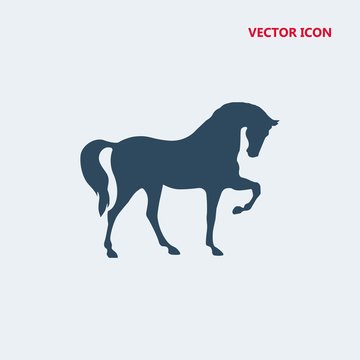 horse standing on three paws vector icon