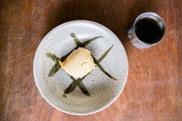 egg custard with sticky rice