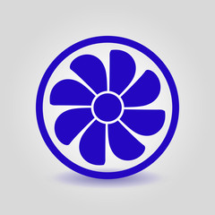 Exhaust fan icon. Ventilator symbol. Flat design style.