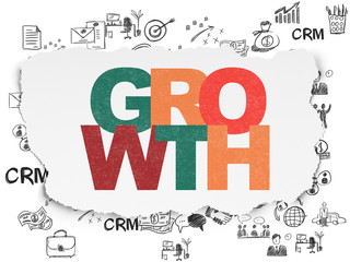 Finance concept: Growth on Torn Paper background