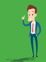 Vector Illustration of  a Businessman pointing his fingers up