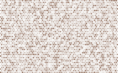 poster brown circles with transparency. banner balls of different sizes. white background. halftone effect. vector illustration