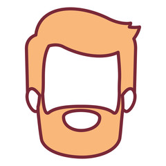 wheat color silhouette of faceless young man with short hair and beard vector illustration