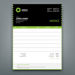 Customizable Invoice template Layout design. Vector illustration