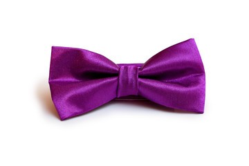 tie purple satin on white background