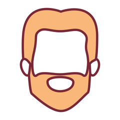 wheat color silhouette of male faceless with short hair and beard vector illustration