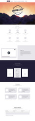 One Page Website Template with Abstract Mountains Header Design. 