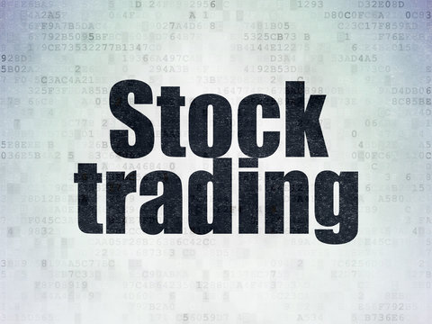 Business concept: Stock Trading on Digital Data Paper background