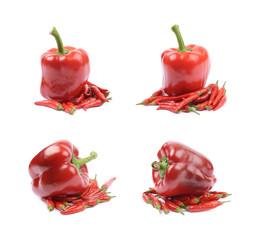 Red italian peppers isolated