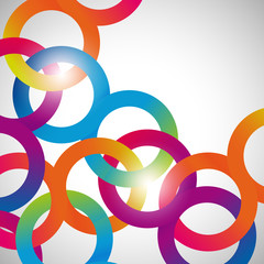 Rainbow loops chain, abstract background, design shape.