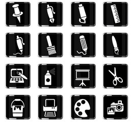 art tools icon set