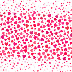 Love romantic background witn colorful hearts,  Valentines day pattern, invitation card design.