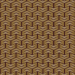 Geometric pattern with golden arrows. Geometric modern ornament. Seamless abstract background