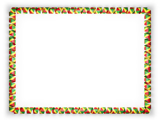 Frame and border of ribbon with the Republic of Congo flag. 3d illustration