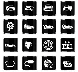 car shop icon set