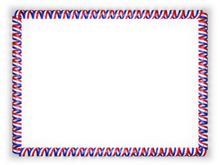 Obraz premium Frame and border of ribbon with the Paraguay flag. 3d illustration