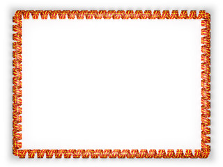 Frame and border of ribbon with the Macedonia flag. 3d illustration