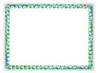 Frame and border of ribbon with the Djibouti flag. 3d illustration