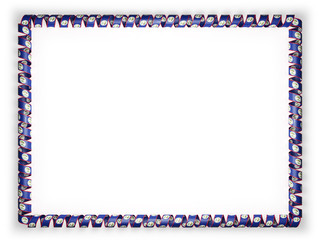 Frame and border of ribbon with the Belize flag. 3d illustration