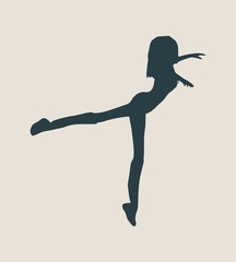 Silhouette of a dancing girl. Sexy women silhouette. Vector Illustration