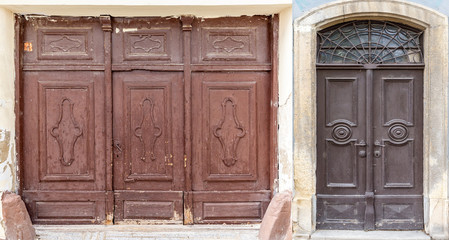 Weathered wooden doors