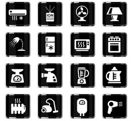 home appliances icon set