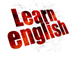 Education concept: Learn English on Digital background