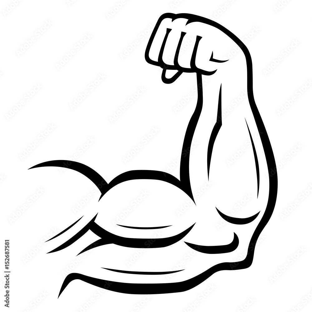 Wall mural strong arm vector icon. sport, fitness, bodybuilding concept illustration