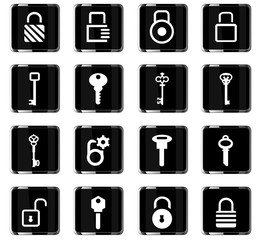 lock and key icon set