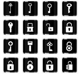 lock and key icon set