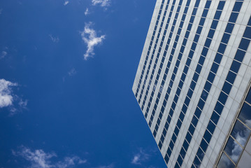 Fototapeta na wymiar Low angle view of a modern office building against sky, Minneapolis, Hennepin County, Minnesota, USA