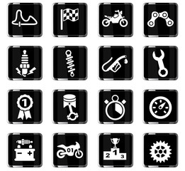 moto racing icon set