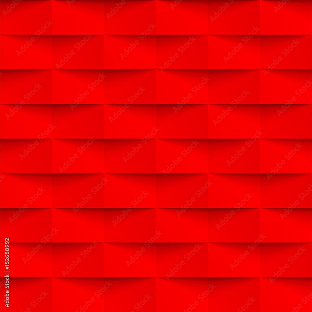 Poster Geometric pattern background abstract red 3d vector brick wall texture