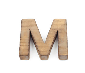 Single sawn wooden letter isolated