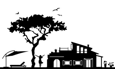 Fototapeta premium SIlhouette Finca im Sommer