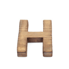 Single sawn wooden letter isolated