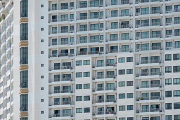 Apartment building / Exterior view of apartment building.