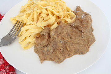 rognons de boeuf et tagliatelles