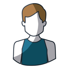 color silhouette and thick contour of half body of faceless male dancer vector illustration