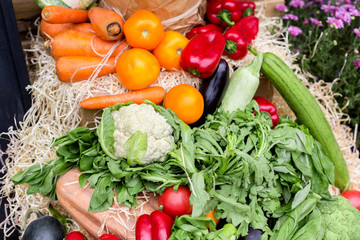 Organic farmers food market place, vegetables