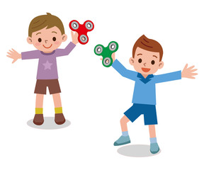 ハンドスピナーで遊ぶ子ども