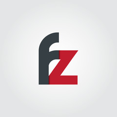 Initial Letter FZ Rounded Lowercase Logo