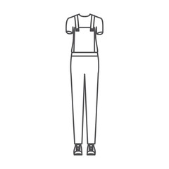 monochrome silhouette of uniform of delivery woman vector illustration