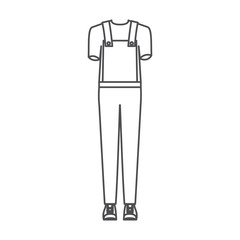 monochrome silhouette of uniform of delivery man vector illustration
