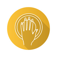 Manicure bowl flat linear long shadow icon