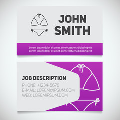 Business card print template with swimsuit logo