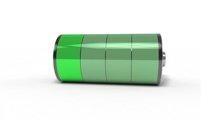 Rechargeable battery low, 3d render