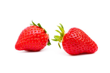  Fresh sweet strawberries isolated on a white background